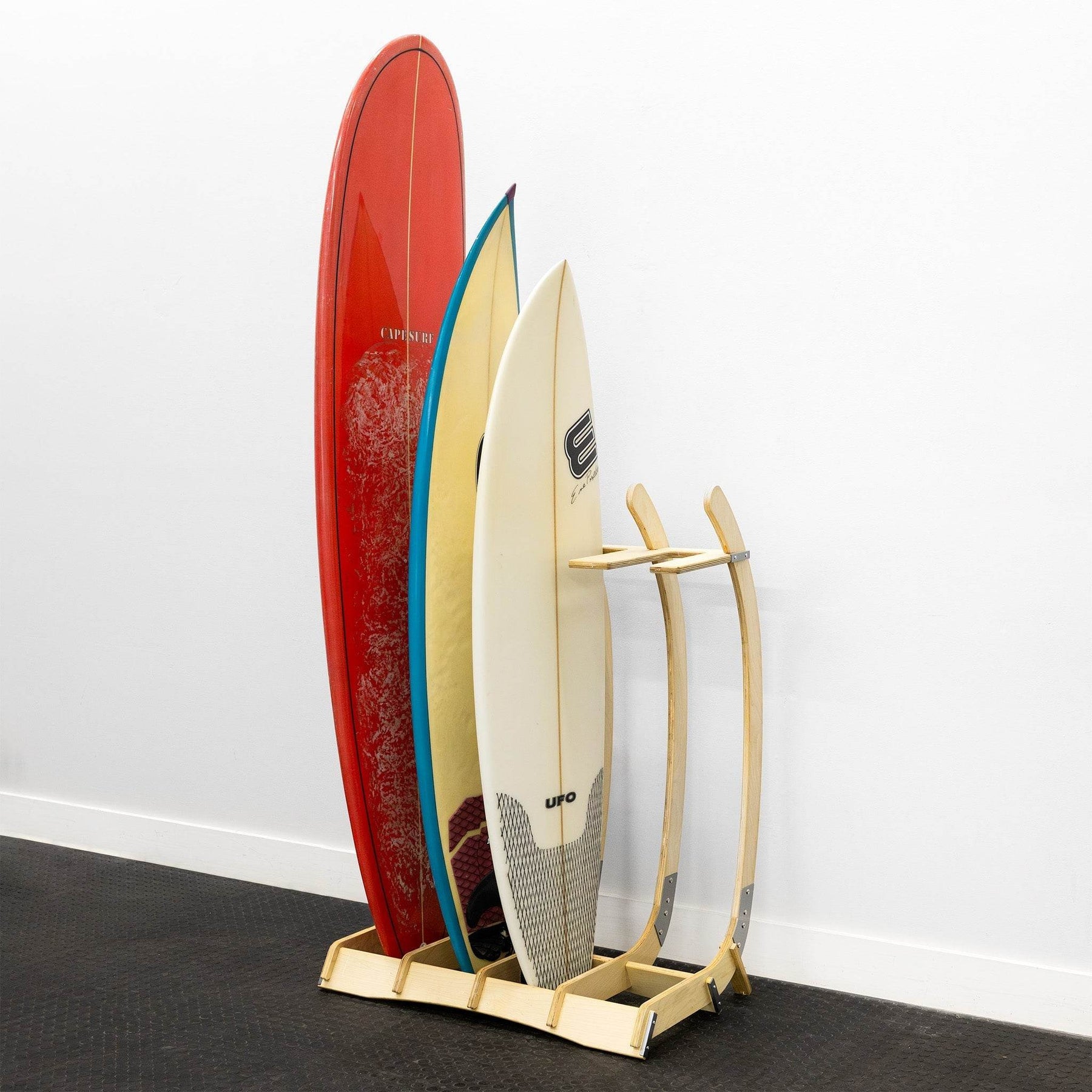 Big Sur Surfboard Storage Wood Stand | Holds 4 Surfboards - One Revolver Surfboards