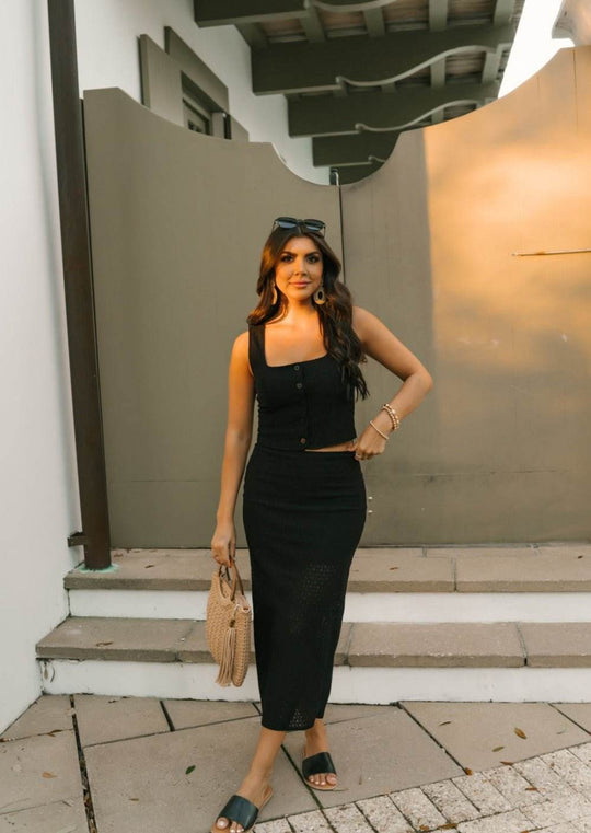 Black Sheer Lace Midi Skirt - DOORBUSTER - One Revolver Surfboards