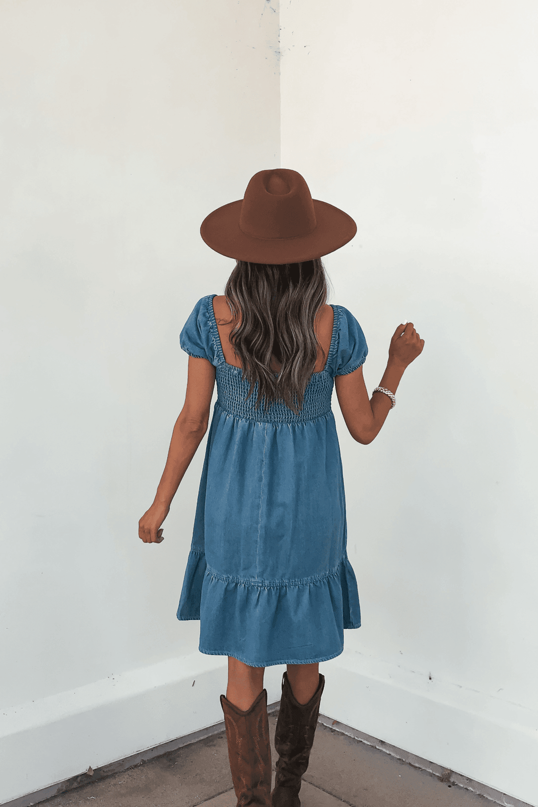 Blue Denim Tiered Mini Dress - DOORBUSTER - One Revolver Surfboards