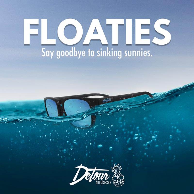 Floaties - Matte Black - Electric Blue Polarized - One Revolver Surfboards