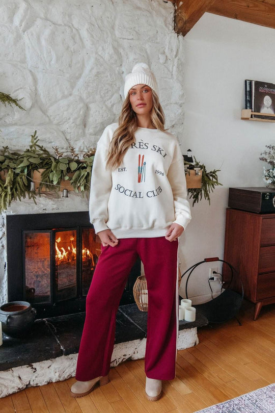 Burgundy Striped Athleisure Pants - DOORBUSTER - One Revolver Surfboards