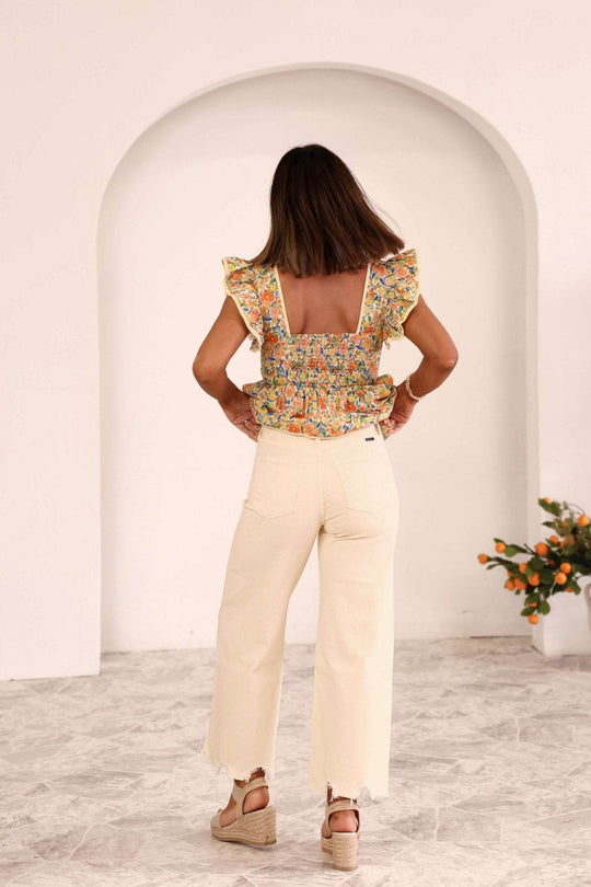 Butter Yellow High Rise Wide Leg Jeans - FINAL SALE - One Revolver Surfboards