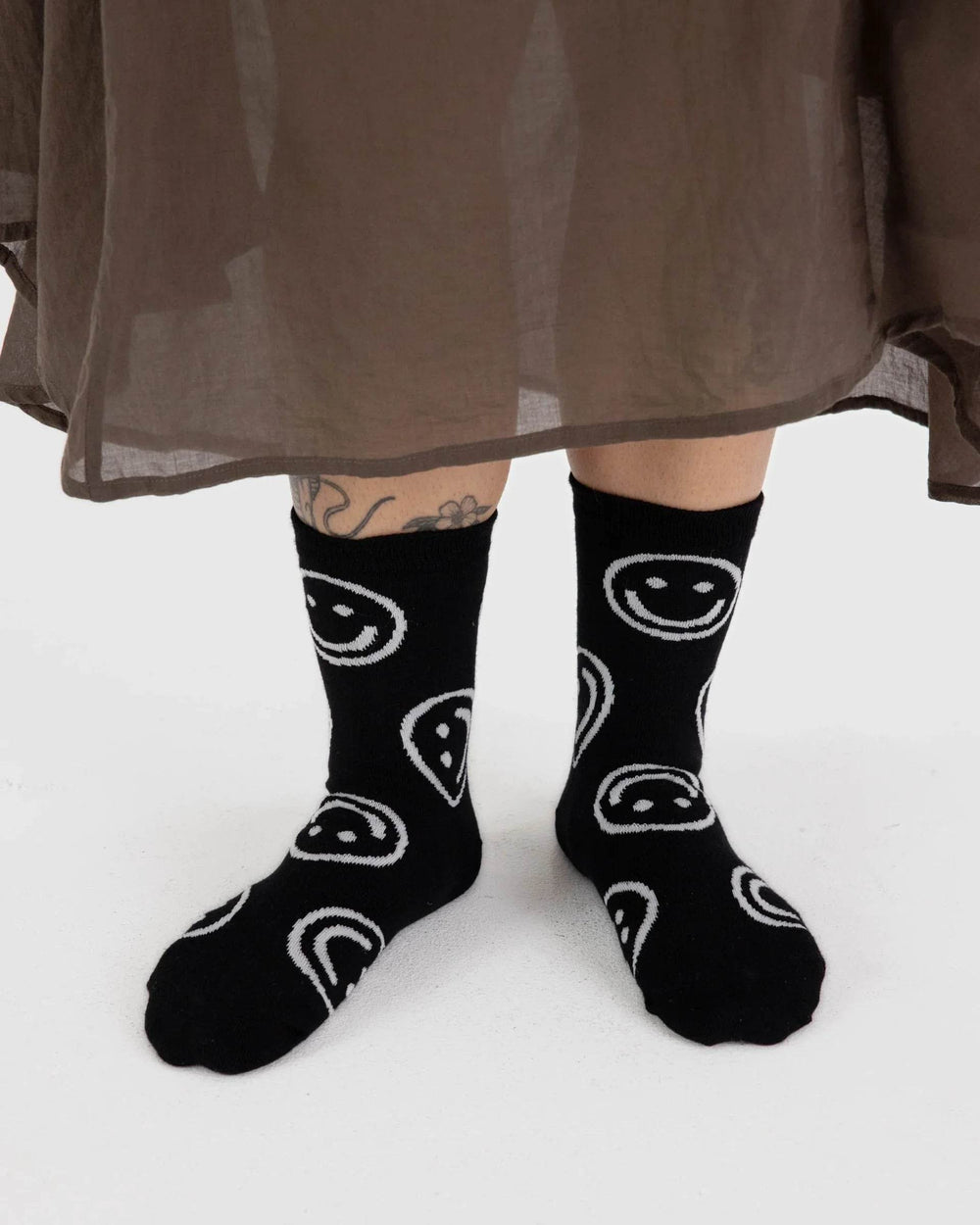 Baggu Crew Sock - Black Happy - One Revolver Surfboards