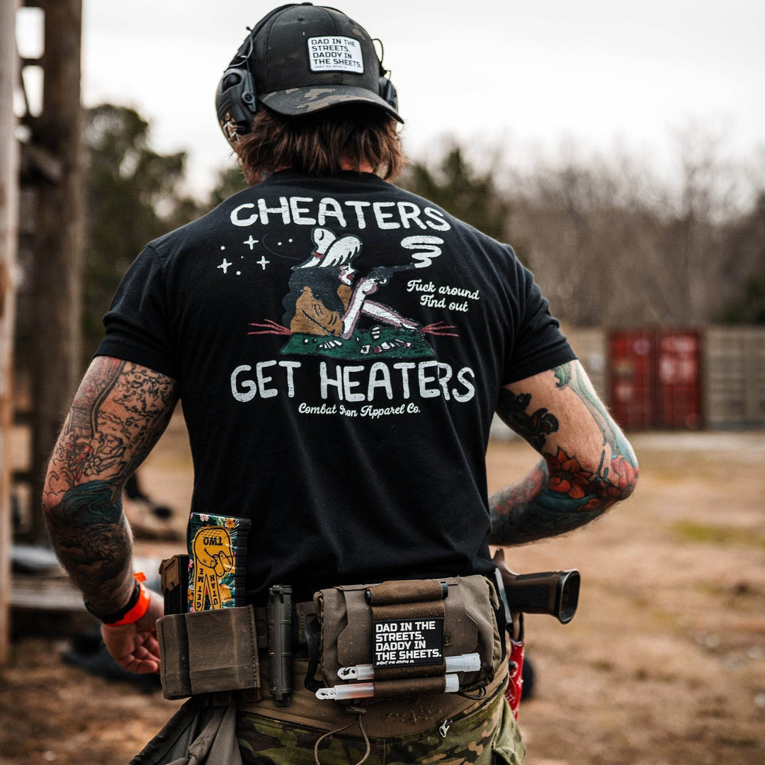 Cheaters Get Heaters Cowboy Edition Men's T-Shirt - One Revolver Surfboards