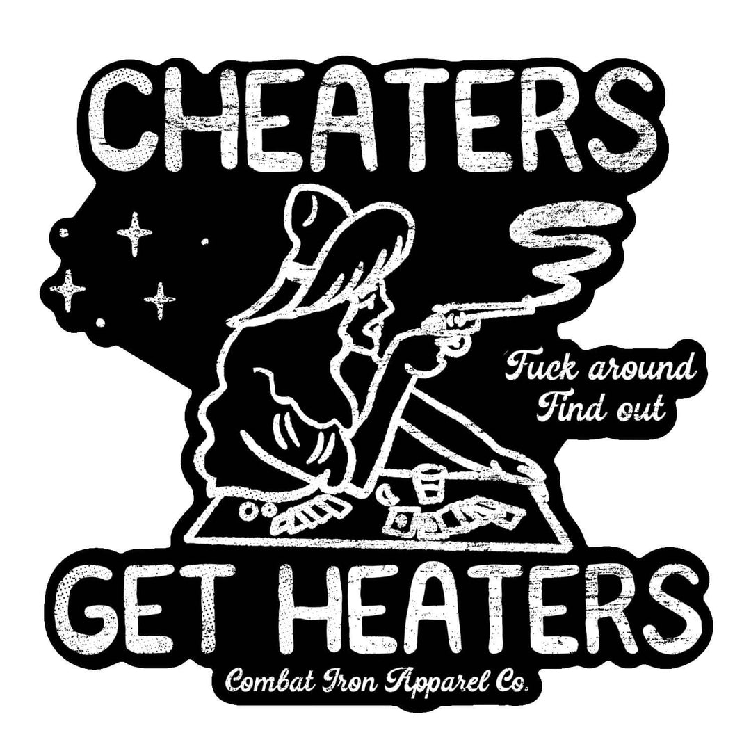 Cheaters Get Heaters Cowboy Decal Sticker - One Revolver Surfboards
