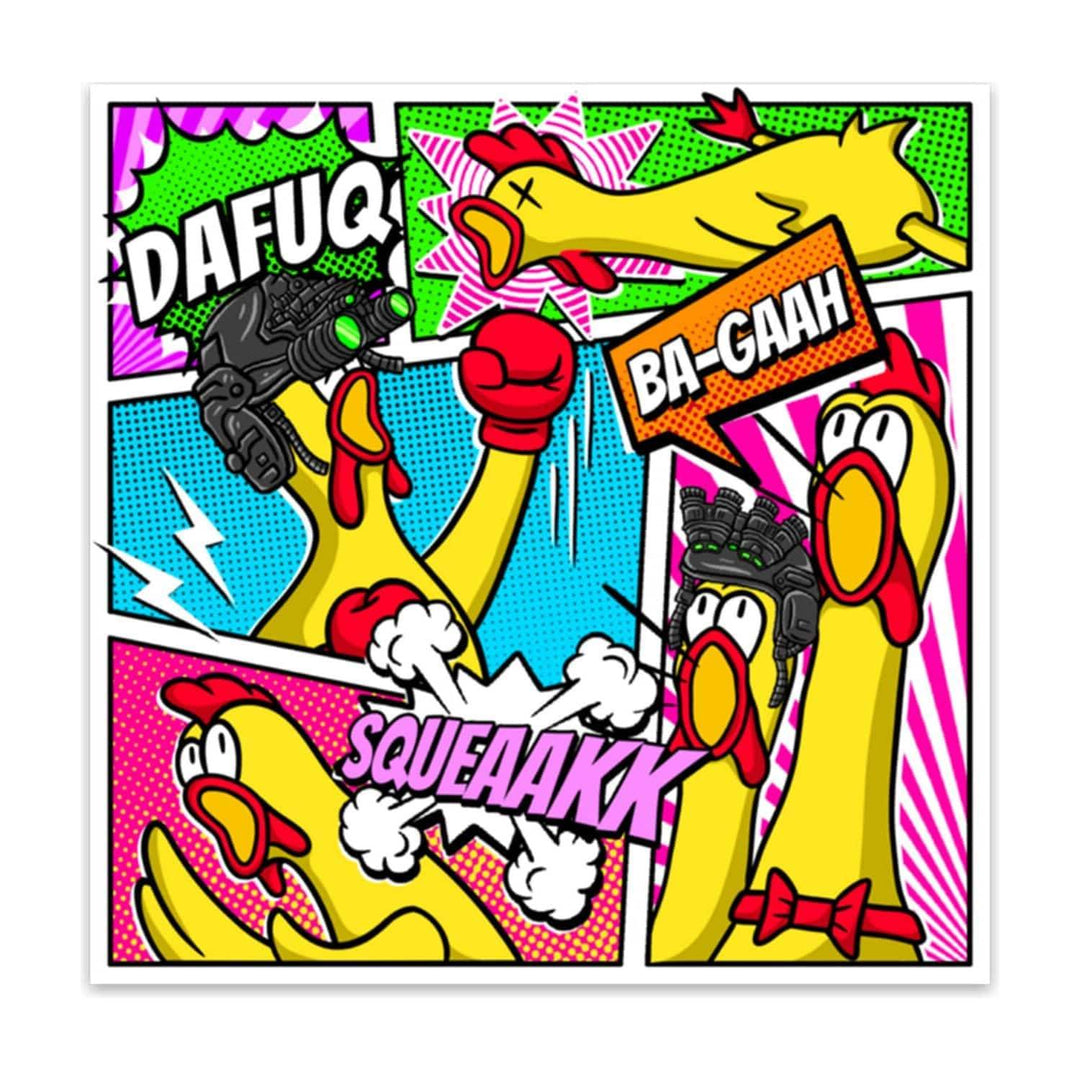 TACTICAL SQUEAKY CHICKEN DECAL - One Revolver Surfboards
