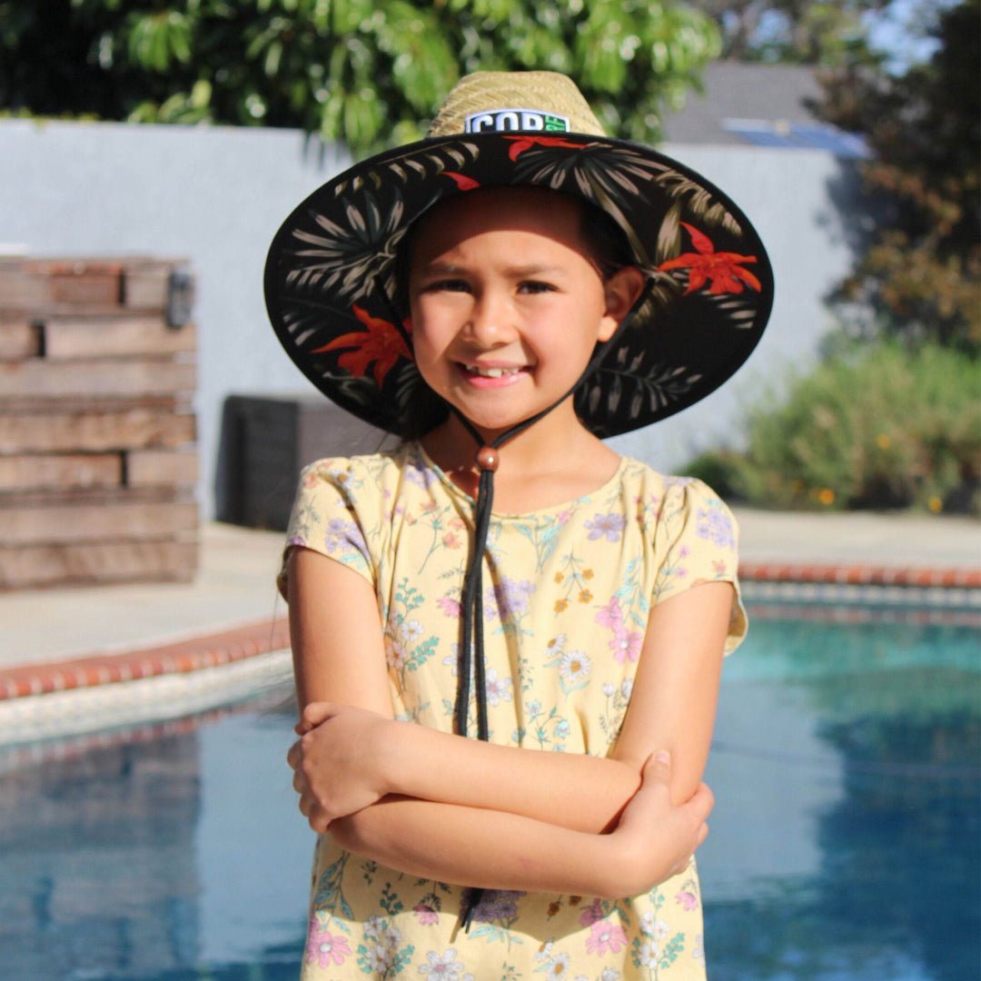 Kids Straw Hat Summer Beach Hat for Boys and Girls - Kauai - One Revolver Surfboards