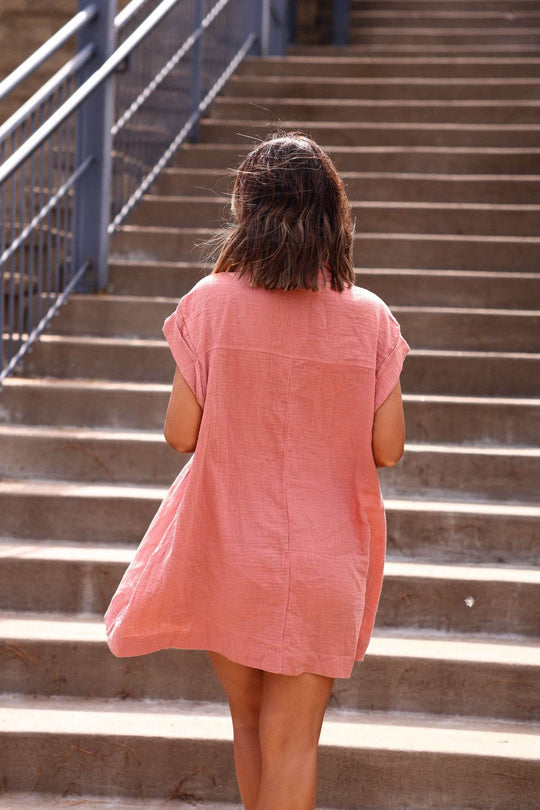 Clay Belle Button Down Tunic Mini Dress - FINAL SALE - One Revolver Surfboards