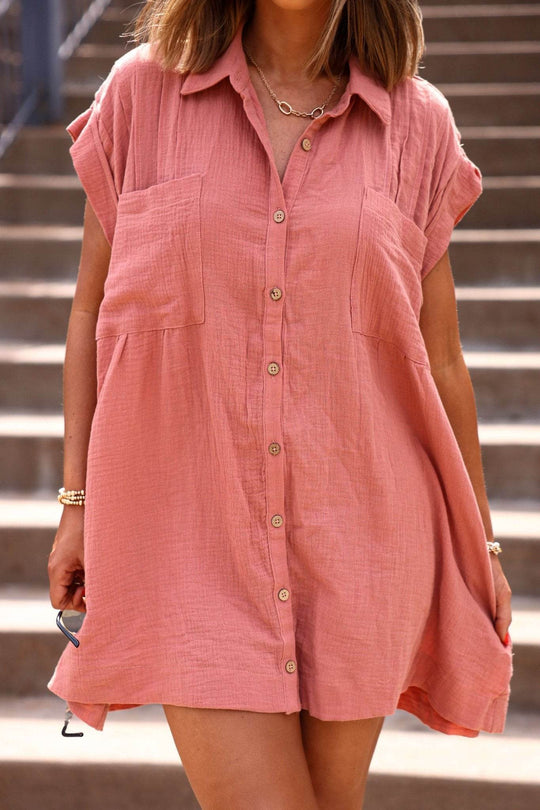 Clay Belle Button Down Tunic Mini Dress - FINAL SALE - One Revolver Surfboards