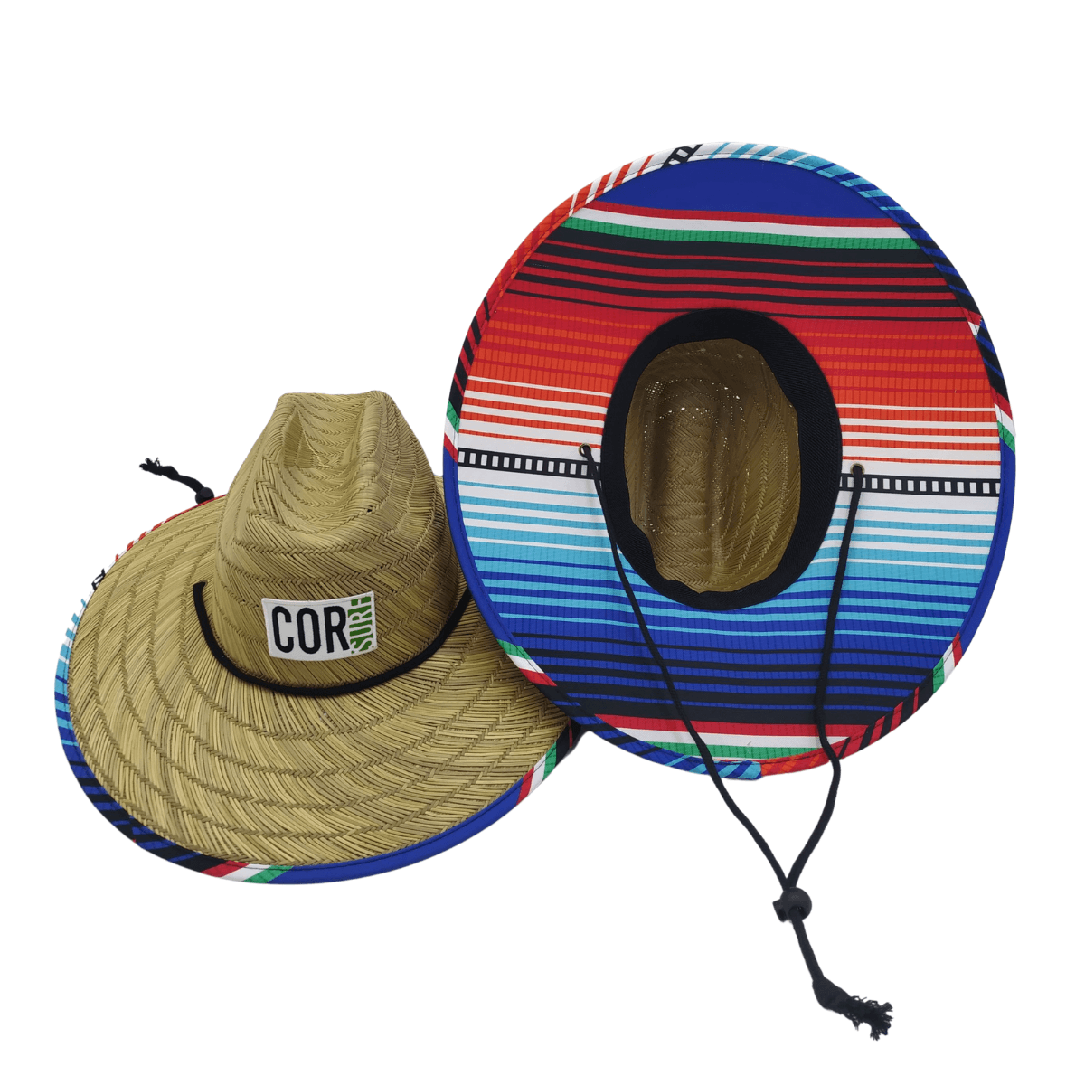 Straw Lifeguard Sun Beach Hats for Adults - Sarape - One Revolver Surfboards
