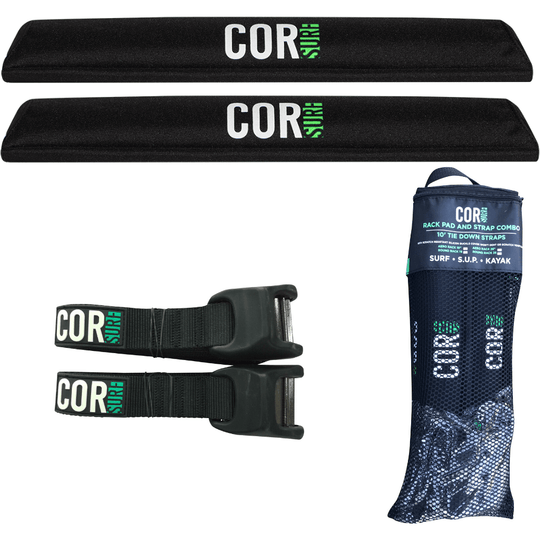 Aero Roof Rack Pad with 10' Scratch-Resistant Tie Downs(Wide Aero Bars) - One Revolver Surfboards