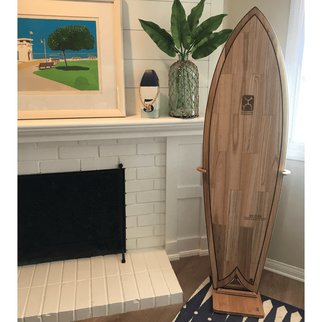 Bamboo Surfboard Display Stand | Longboards or Shortboards - Surf Racks - One Revolver Surfboards