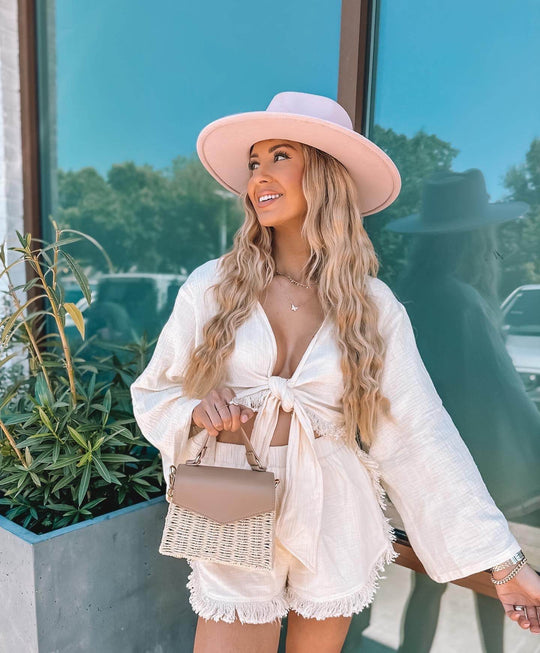 Cotton Fringe Shorts - Cream - DOORBUSTER - One Revolver Surfboards