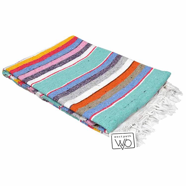 100% Cotton Serape Blanket - Mint Pastel - One Revolver Surfboards