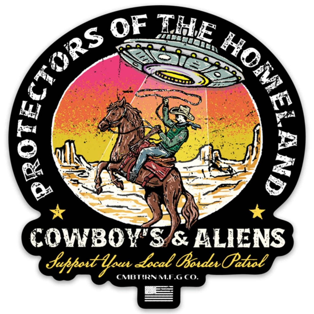 Cowboys & Aliens Border Patrol Decal Sticker - One Revolver Surfboards
