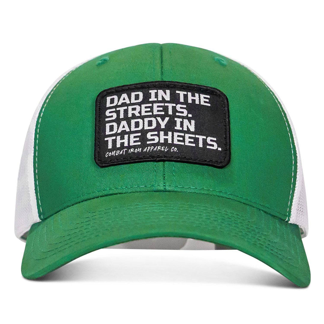 Dad In The Streets. Daddy In The Sheets. Black Patch Snapback Hat - One Revolver Surfboards