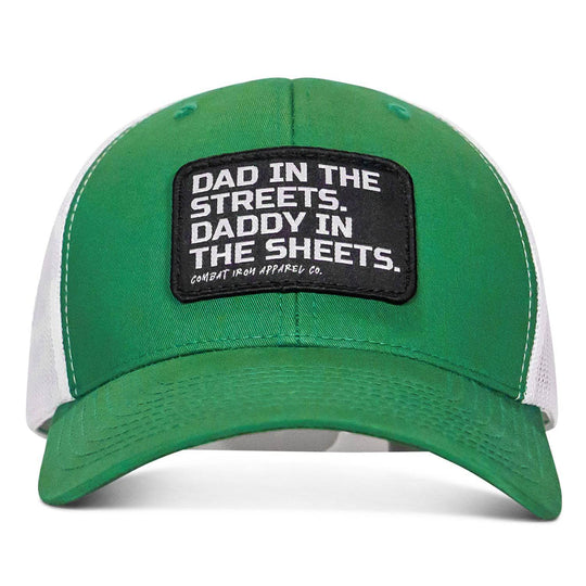 Dad In The Streets. Daddy In The Sheets. Black Patch Snapback Hat - One Revolver Surfboards