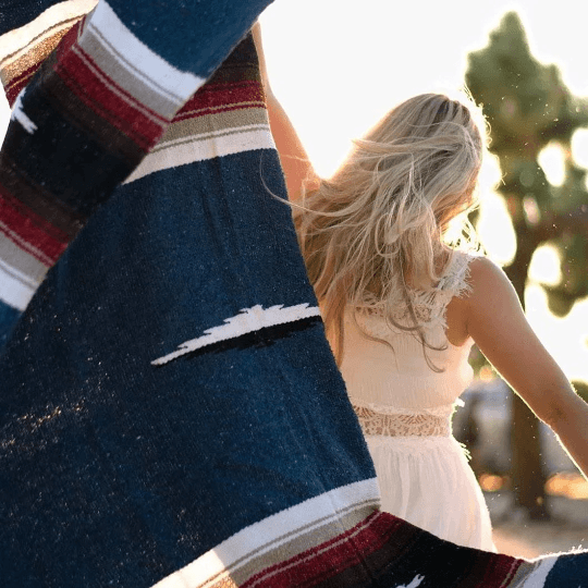 Harvest Moon Diamond Baja Blanket - Blue - Baja Blankets - One Revolver Surfboards