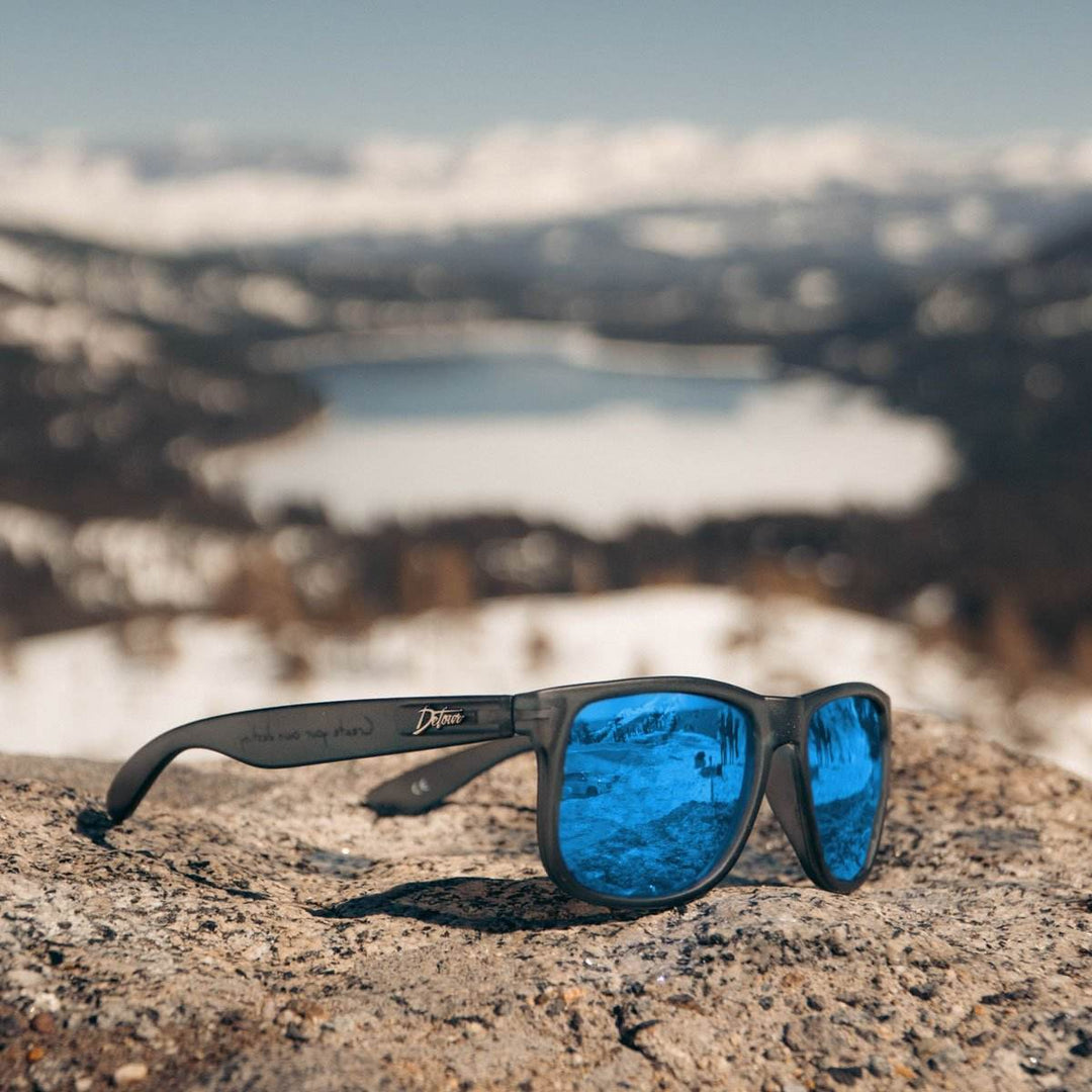 Eminence - Frosted Storm Gray- Electric Blue Lens Polarized - One Revolver Surfboards