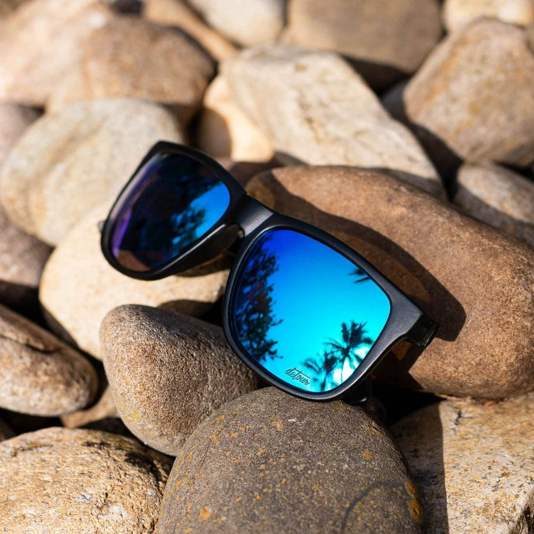 Eminence - Frosted Storm Gray- Electric Blue Lens Polarized - One Revolver Surfboards