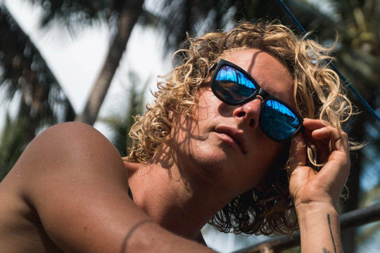 Matte Black - Electric Blue Lens Polarized - Essentials - One Revolver Surfboards