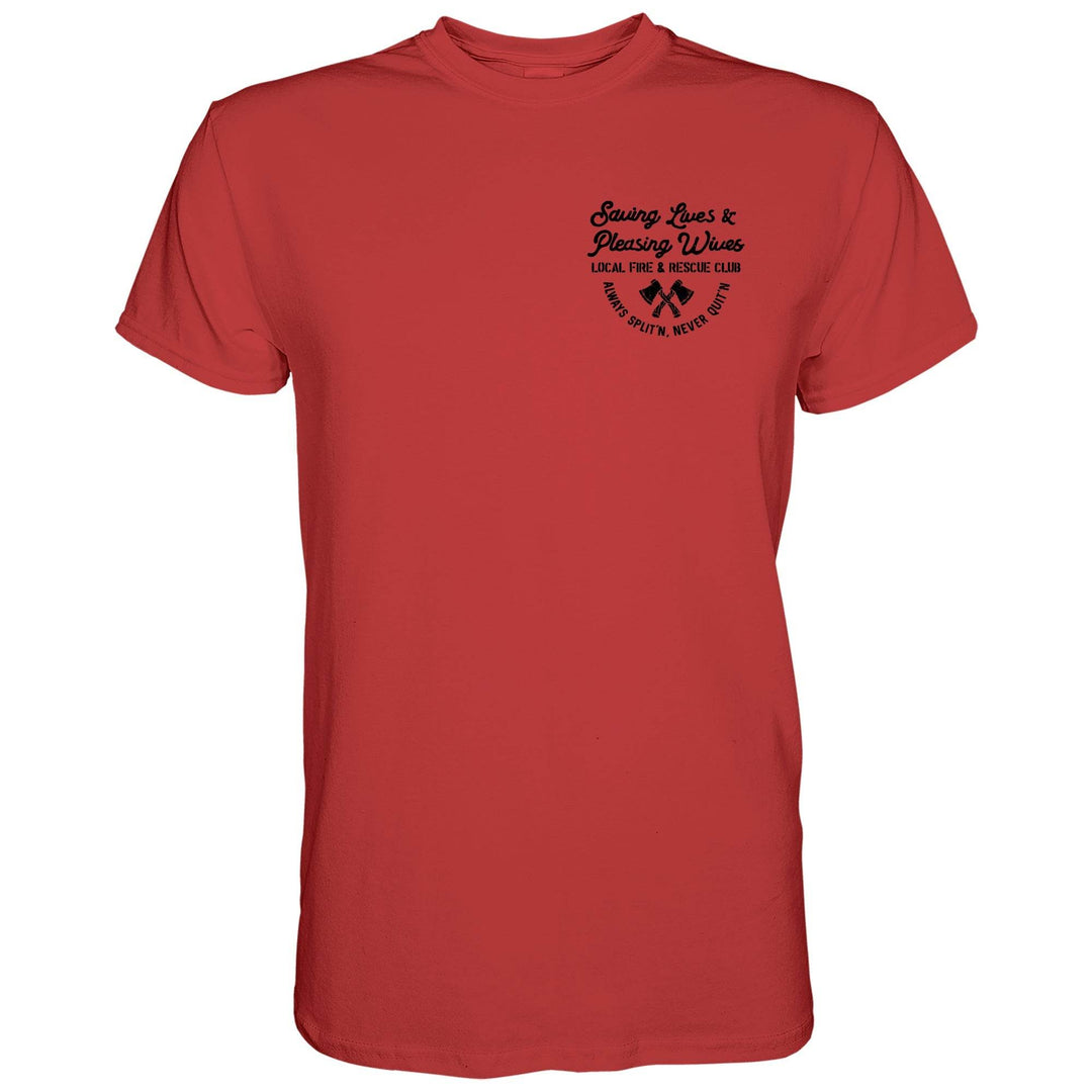 Saving Lives & Pleasing Wives Fire & Rescue Club Men's T-Shirt - One Revolver Surfboards