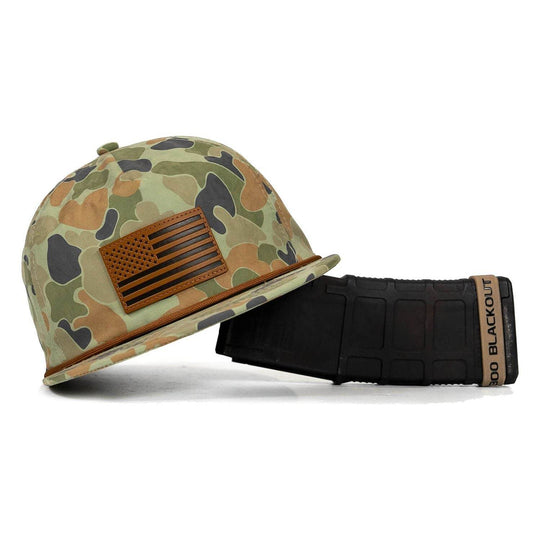 American Flag Leather Patch Crushable Rope Snapback Hat - One Revolver Surfboards