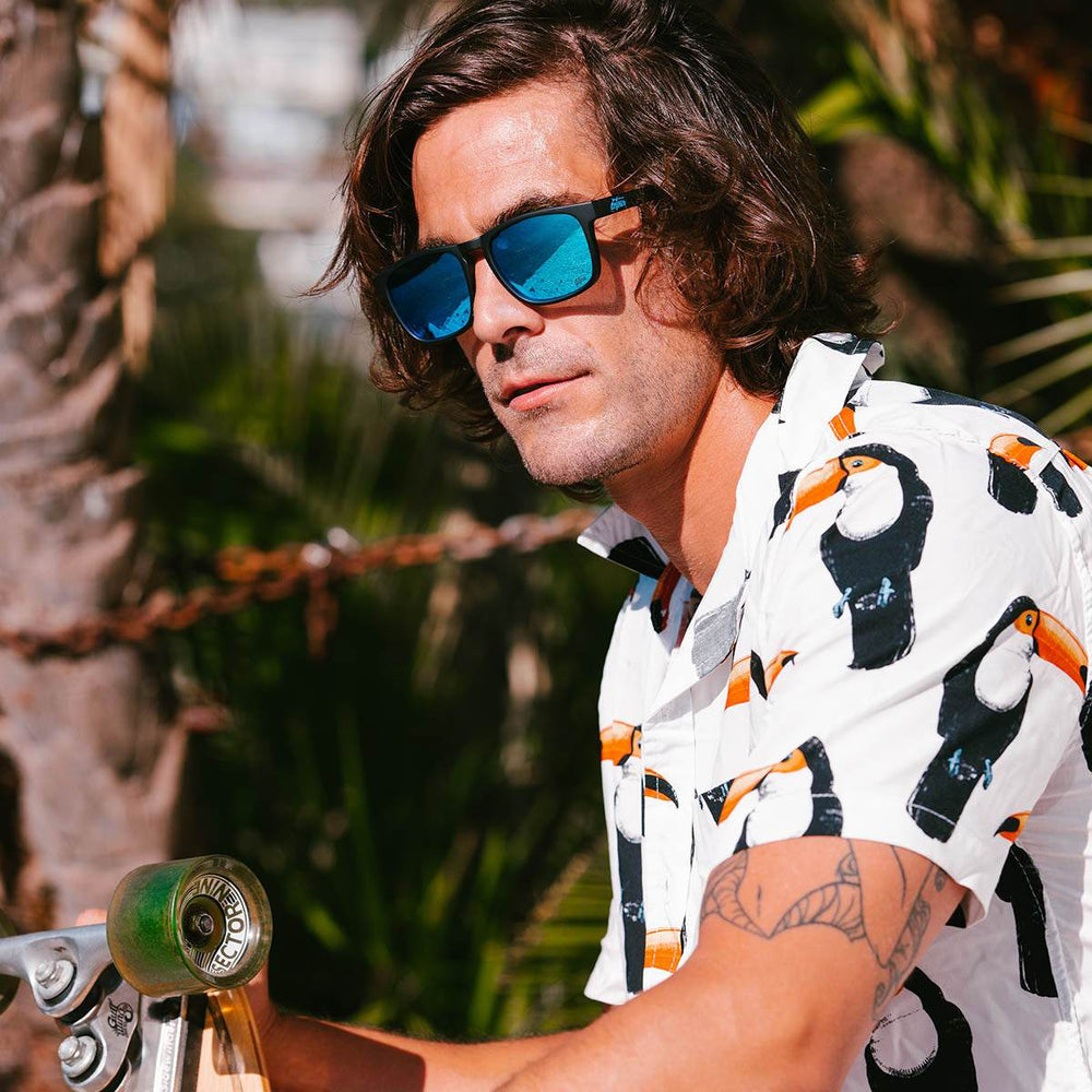Floaties - Matte Black - Electric Blue Polarized - One Revolver Surfboards