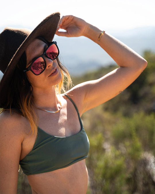 One Revolver Surfboards - Floaties - Matte Black - Pink Lemonade Lens Polarized Floaties