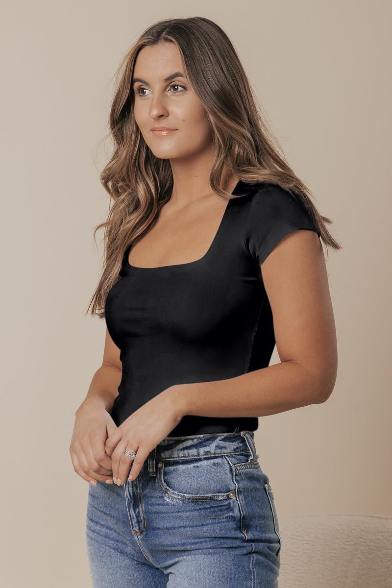 Free People Square Eyes Bodysuit - Black - FINAL SALE