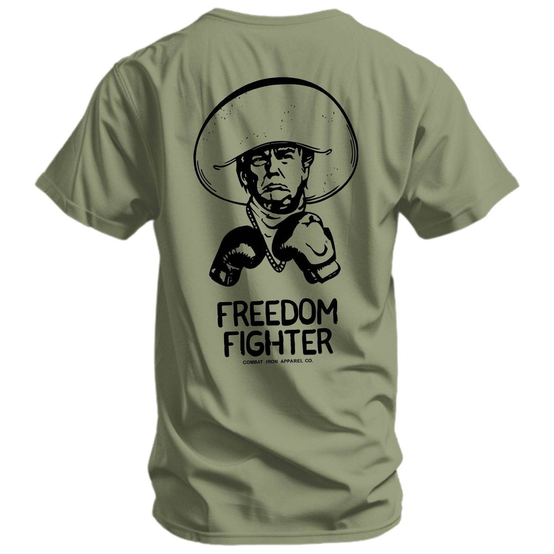 Freedom Fighter Cowboy President Trump Men's T-Shirt - One Revolver Surfboards