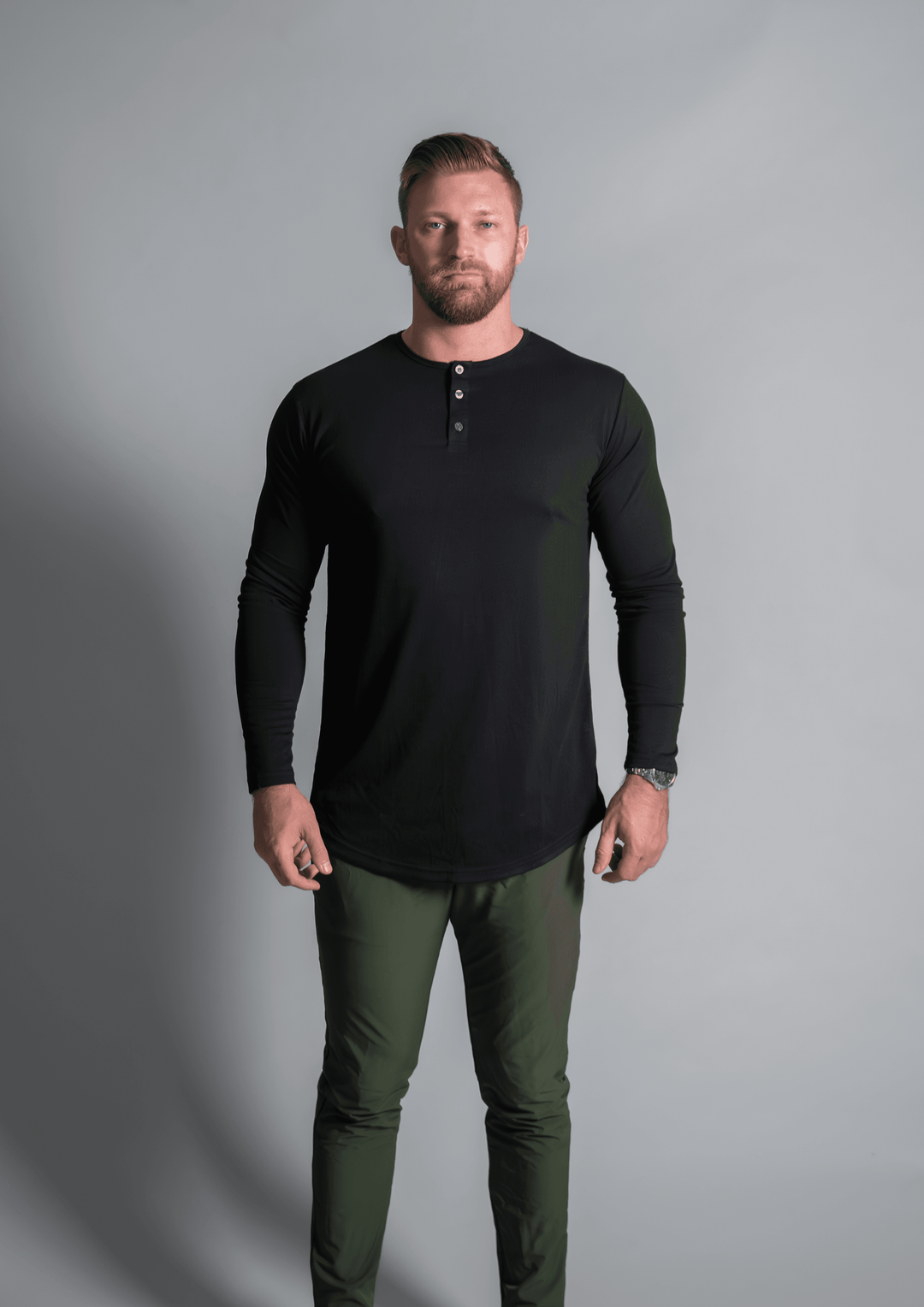 L/S Henley Curved Hem - One Revolver Surfboards
