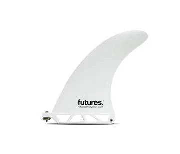 a white surfboard fin on a white background