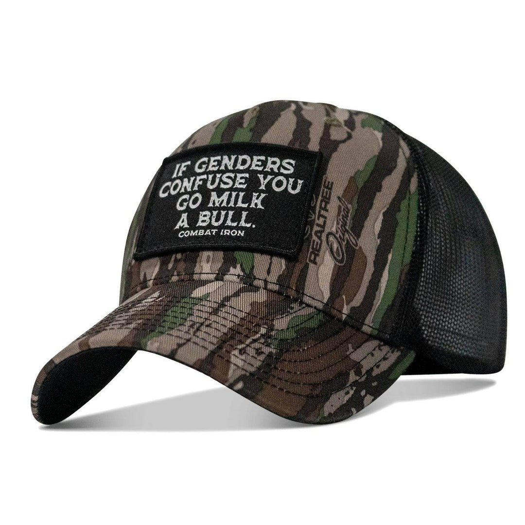 If Genders Confuse You, Go Milk A Bull Patch Snapback Hat - One Revolver Surfboards