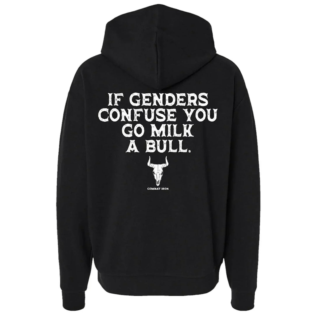 One Revolver Surfboards - If Genders Confuse You, Go Milk a Bull Men's Hoodie GRAPHIC HOODIE