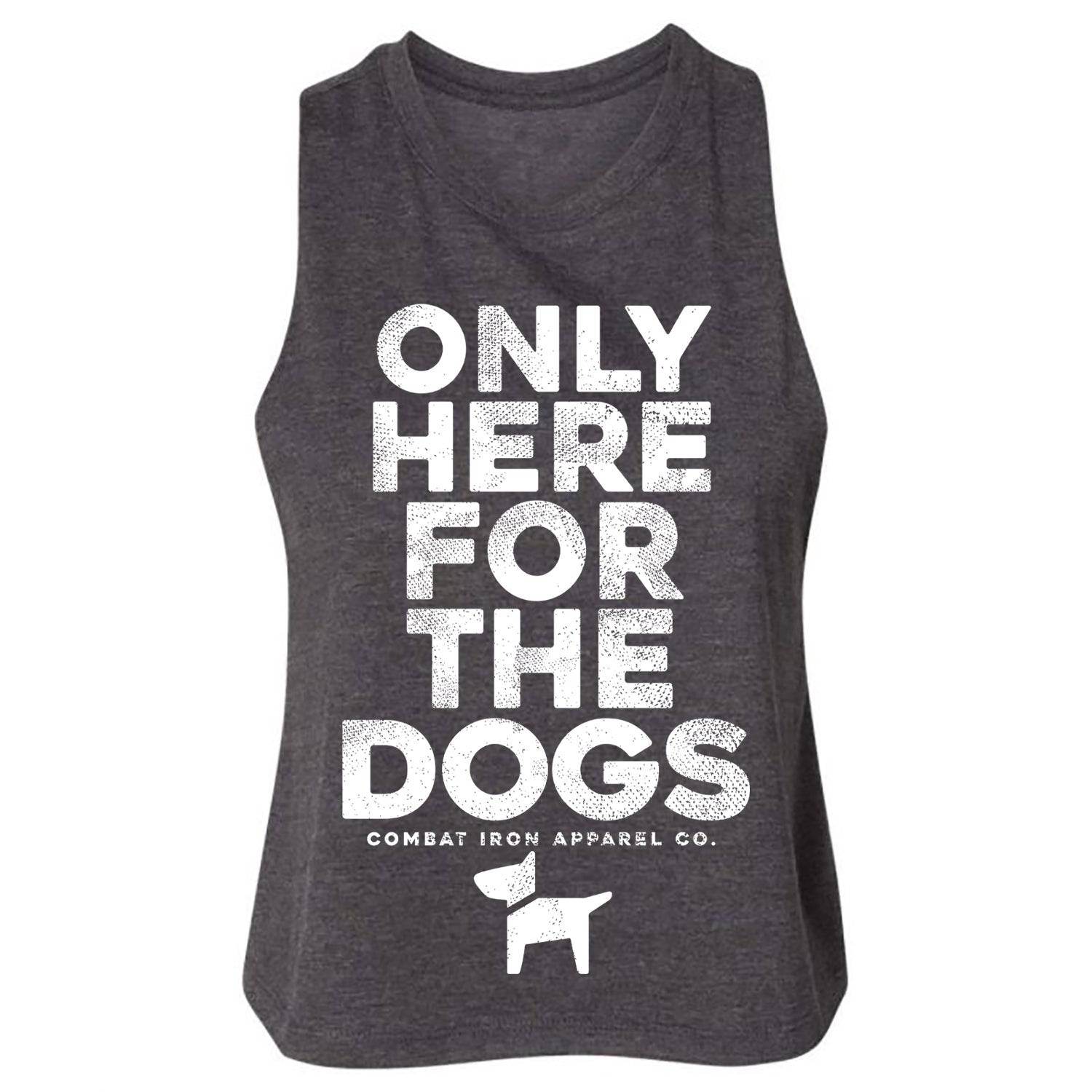 Only Here For The Dogs Women's Crop Top Tank - One Revolver Surfboards