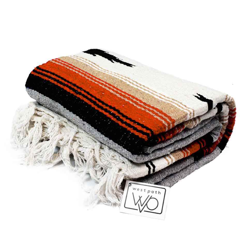Grey Baja Mexican Diamond Yoga Blanket - One Revolver Surfboards