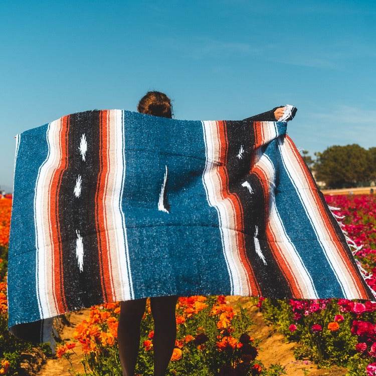 Harvest Moon Diamond Baja Blanket - Blue - Baja Blankets - One Revolver Surfboards