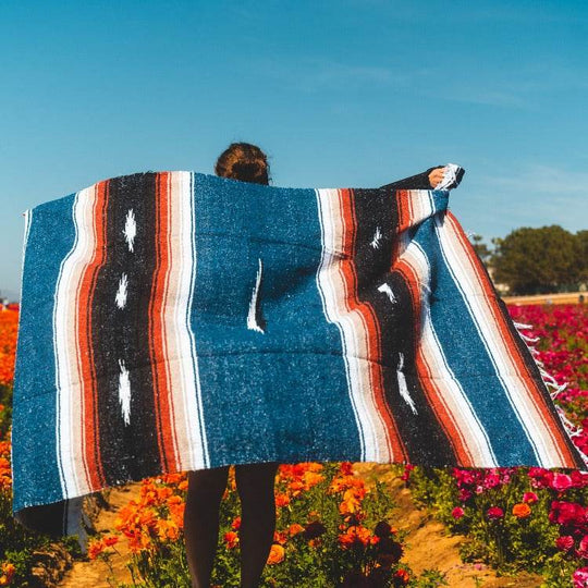 Harvest Moon Diamond Baja Blanket - Blue - Baja Blankets - One Revolver Surfboards