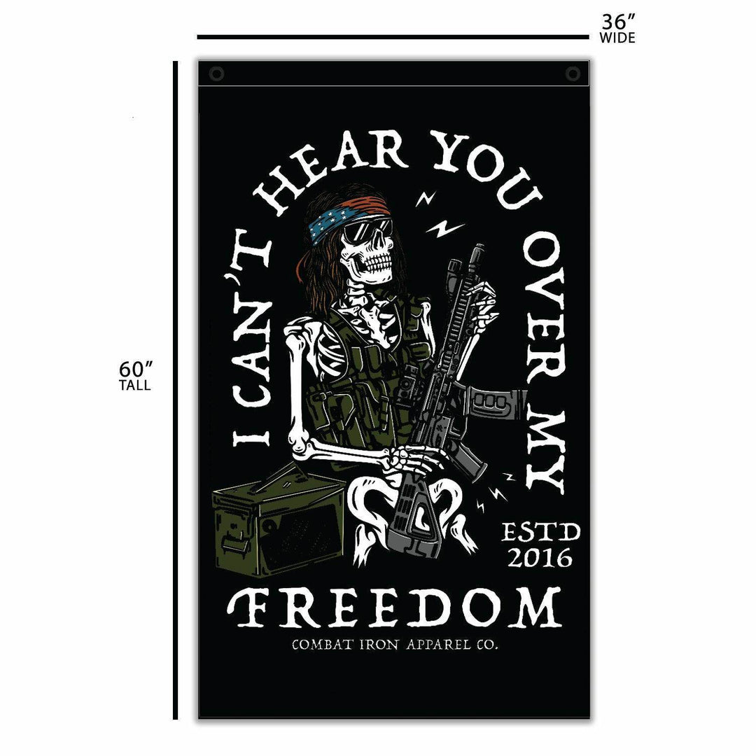 I Can't Hear You Over All My Freedom AR Guitar Rocker 3' X 5' Wall Flag - One Revolver Surfboards