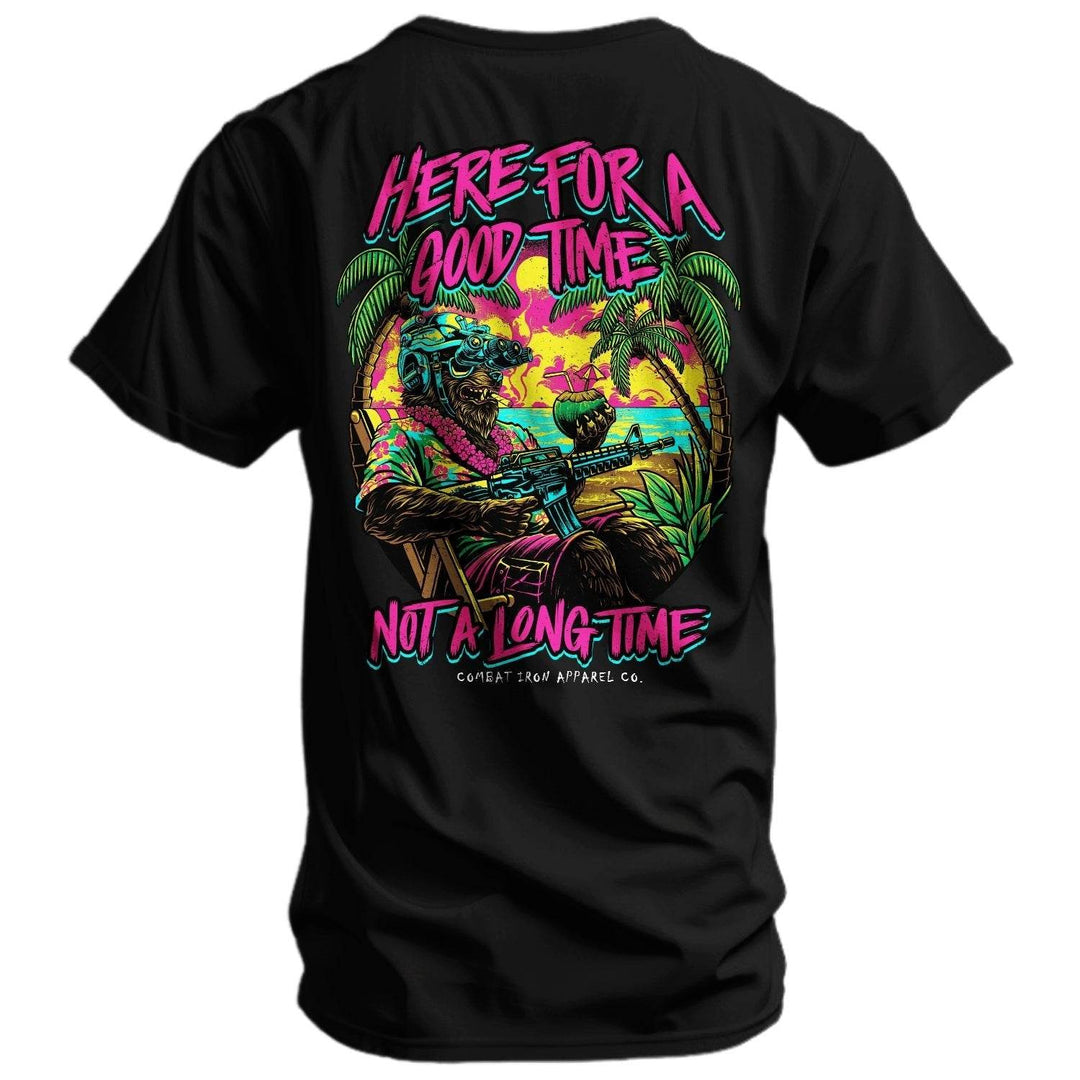 Here For A Good Time. Not A Long Time. Retro Summer Edition Men's T-Shirt - One Revolver Surfboards