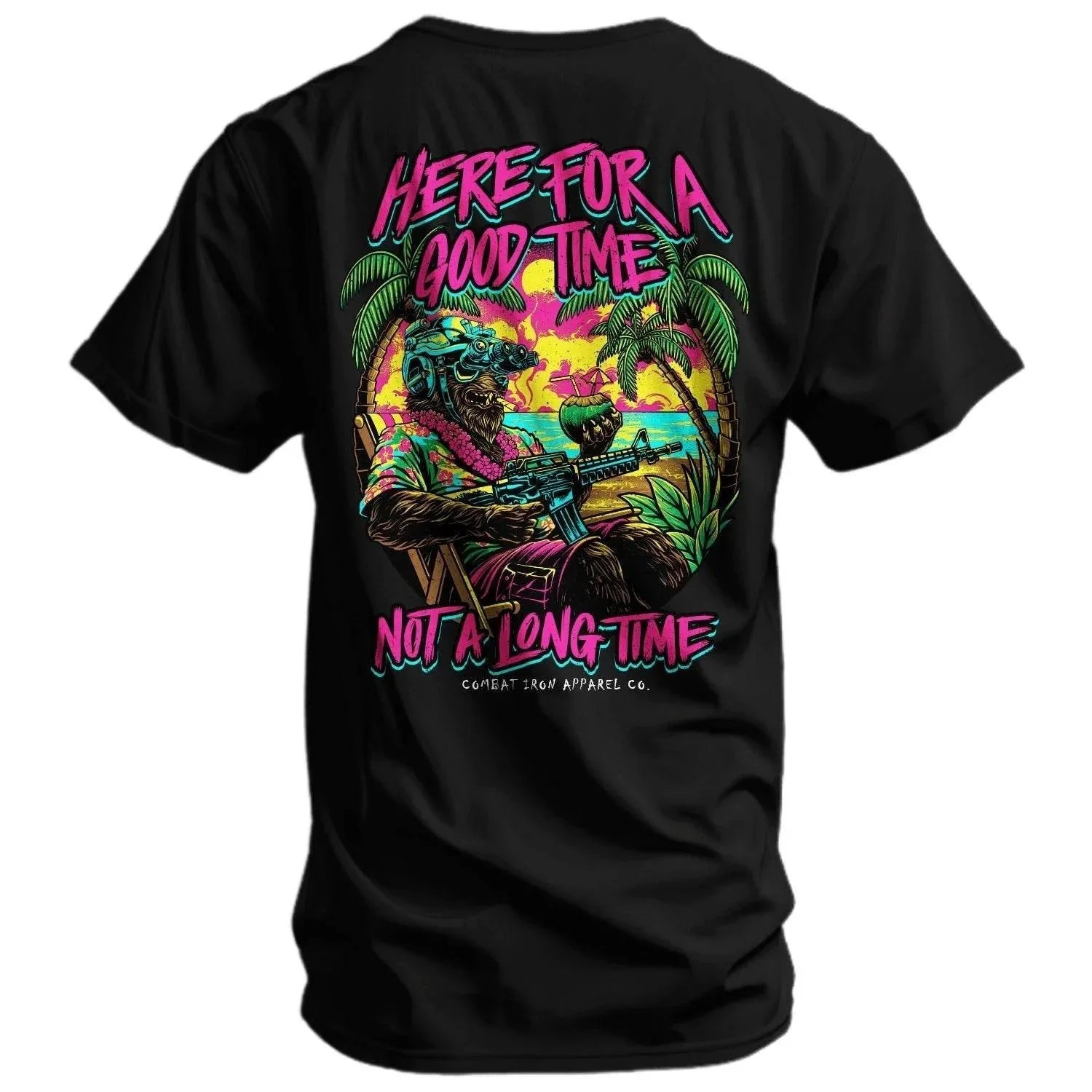 One Revolver Surfboards - Here For A Good Time. Not A Long Time. Retro Summer Edition Men's T-Shirt GRAPHIC T-SHIRT