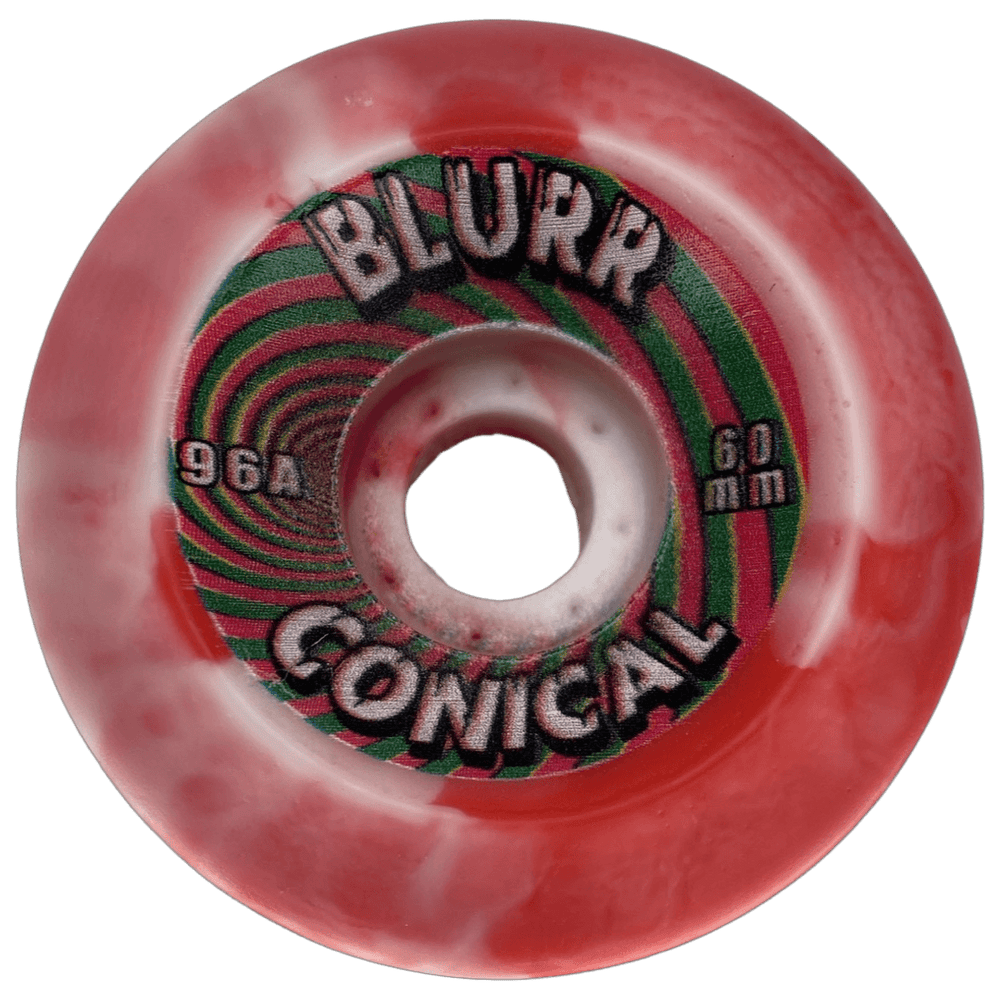 VISION Blurr 60mm 96A Swirl Red / White Swirl Skateboard Wheels - One Revolver Surfboards