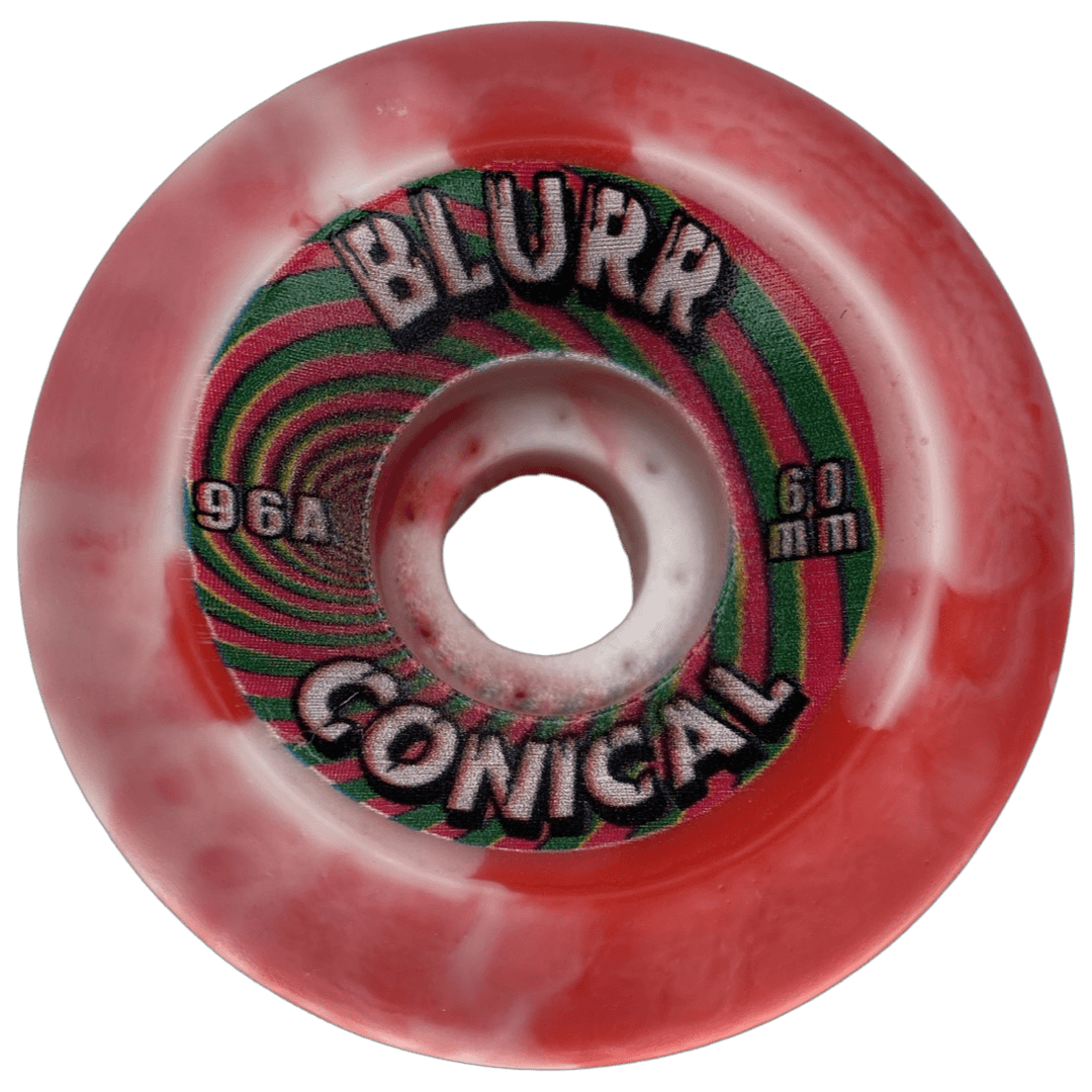 VISION Blurr 60mm 96A Swirl Red / White Swirl Skateboard Wheels - One Revolver Surfboards