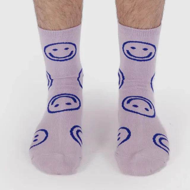 Baggu Crew Sock - Dusty Pink Happy - One Revolver Surfboards