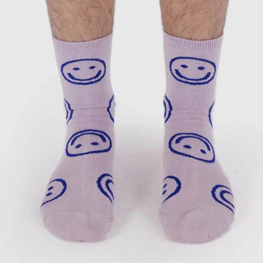 Baggu Crew Sock - Dusty Pink Happy - One Revolver Surfboards