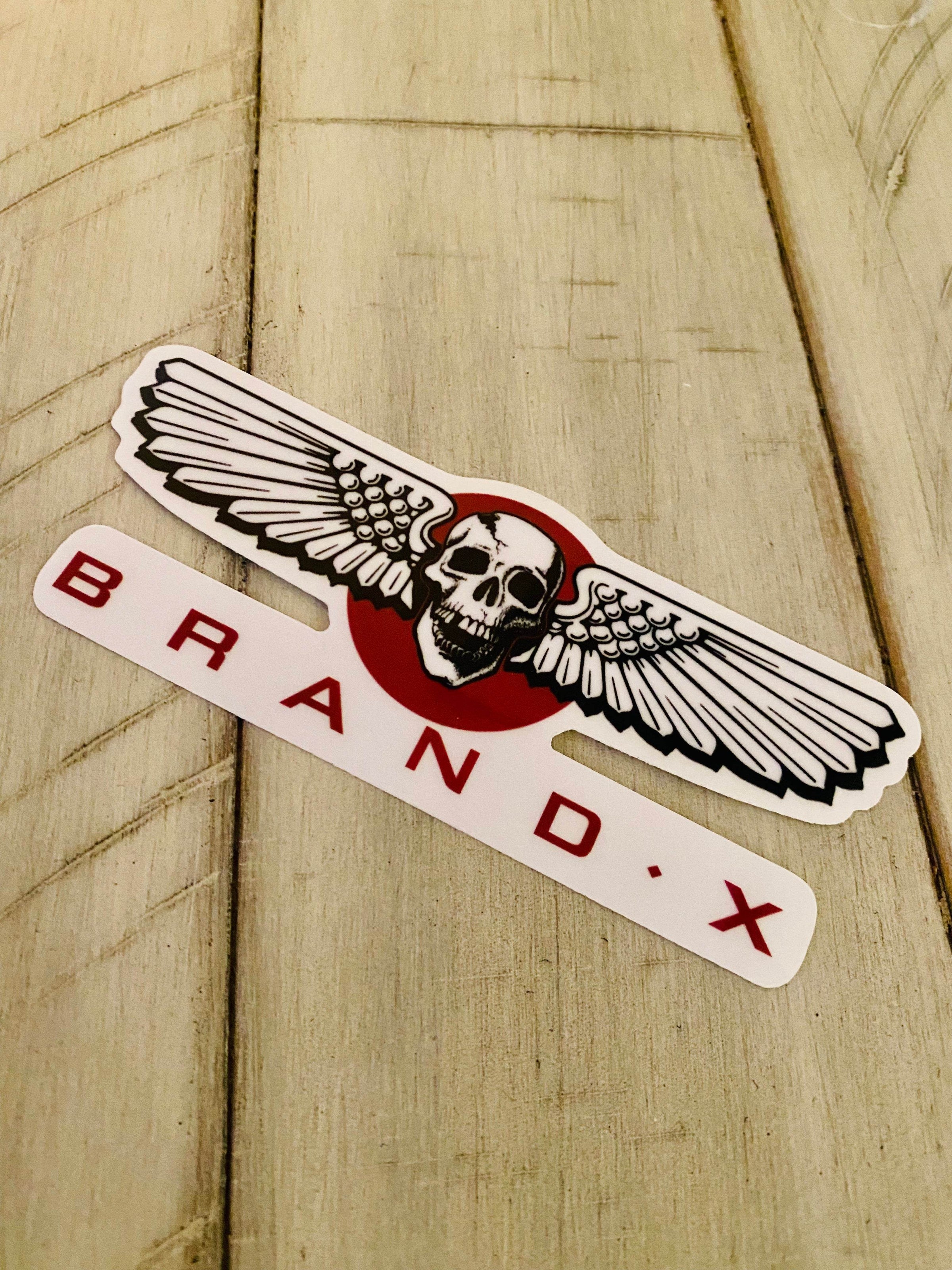 Brand-X Wings Sticker 5.5” CLEAR-BACK - One Revolver Surfboards