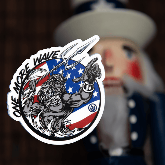 Patriotic Retro Logo Sticker - One Revolver Surfboards