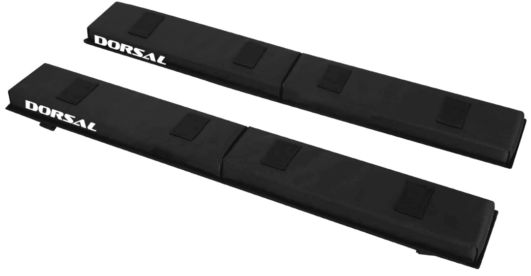DORSAL Roof Rack Crossbar Folding Pads Lightweight Anti-Vibration - Pack of 2 for Kayak Canoe Surfboard Paddle Board SUP Snow Board - One Revolver Surfboards