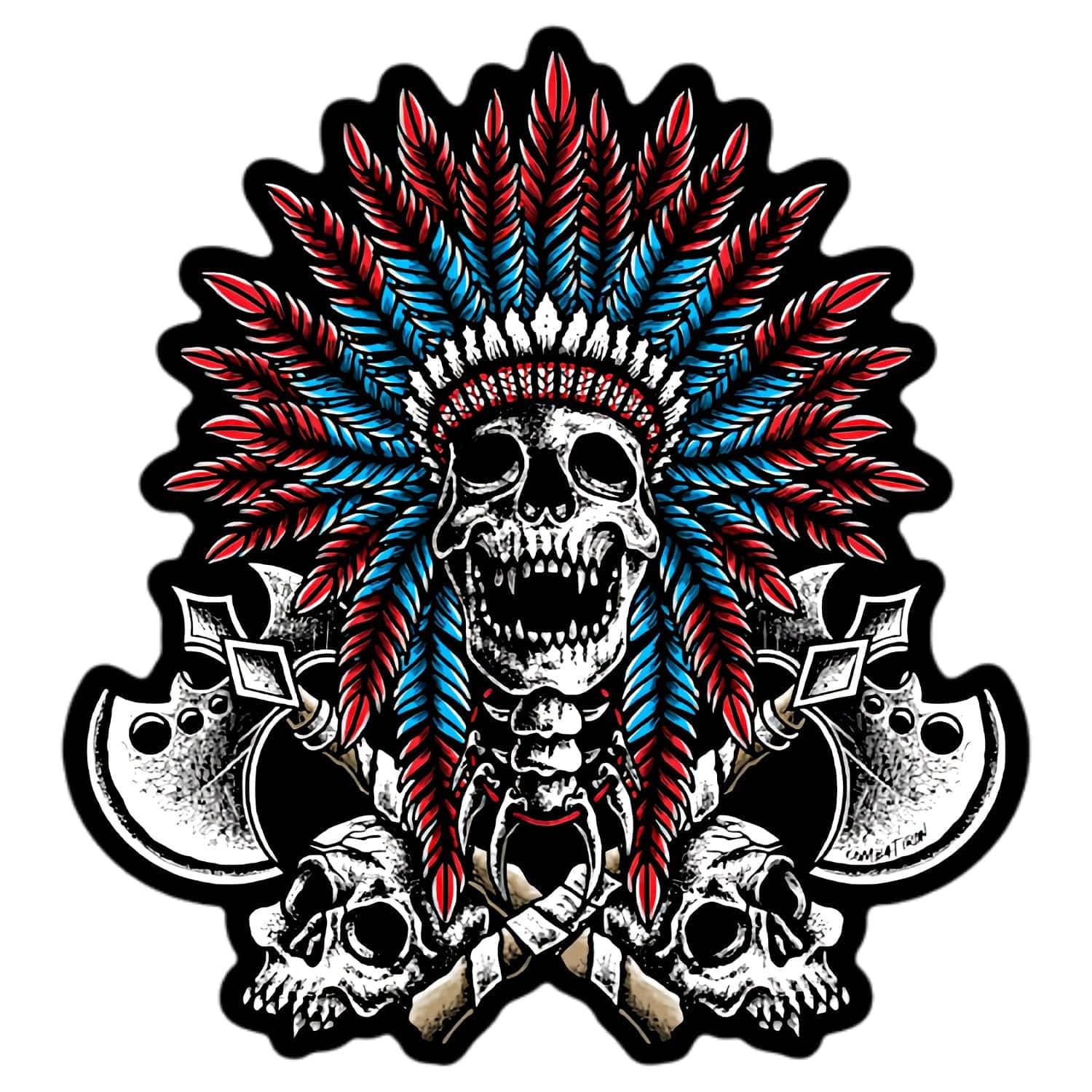 Warrior Spirit Indian Head Decal - One Revolver Surfboards